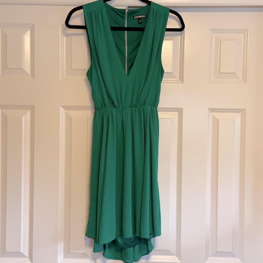 Emerald green mini dress